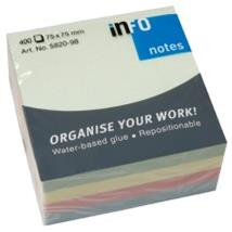 Notatkube INFO 75x75mm pastell Sticky notes 